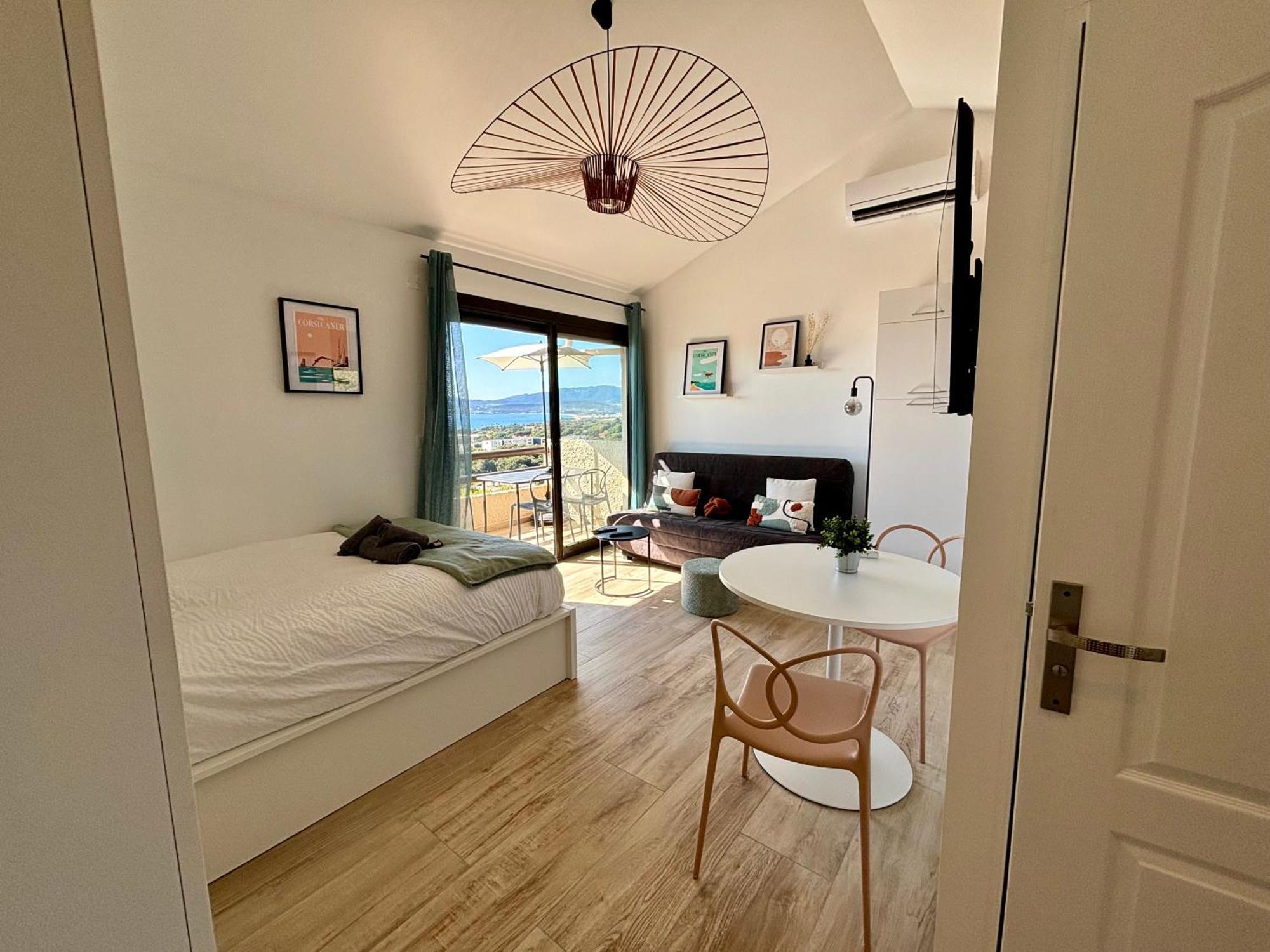 Studio Vue Mer A Porticcio Piscine Et Parking Exterior photo